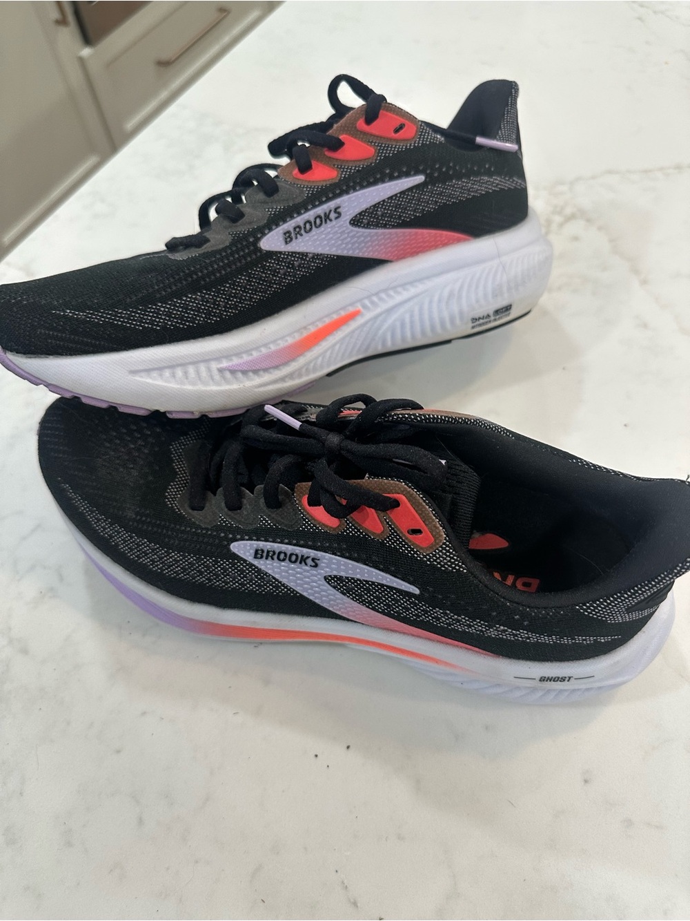 Brooks Black Running Shoes with Pink & Lavender Highlights